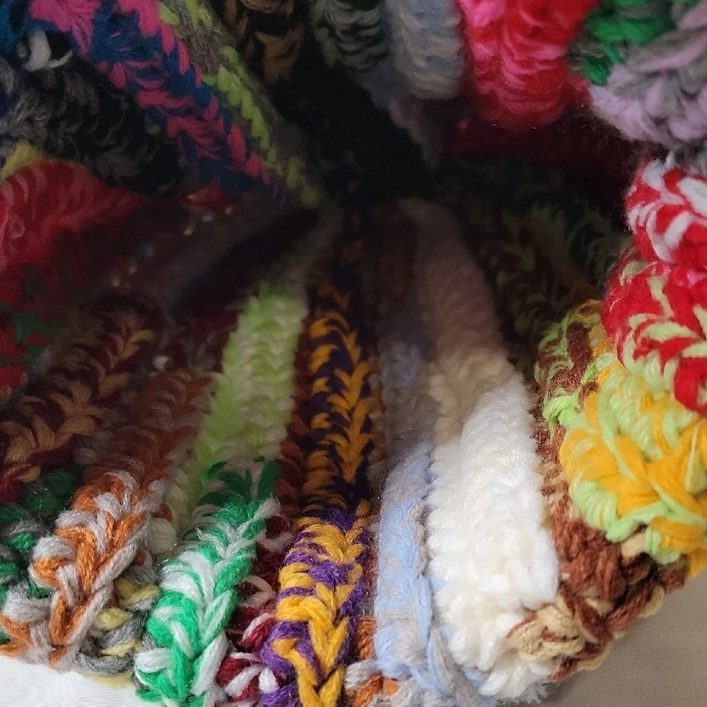 Multicolor Hand Knit Beanie